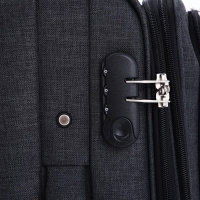 Чемодан малый 20", наружный карман, кодовый замок, цвет чёрный