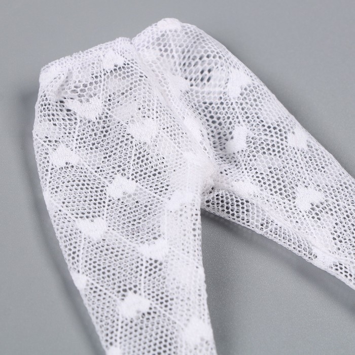 Колготки для куклы &laquo;Сердечки&raquo;, цвет белый