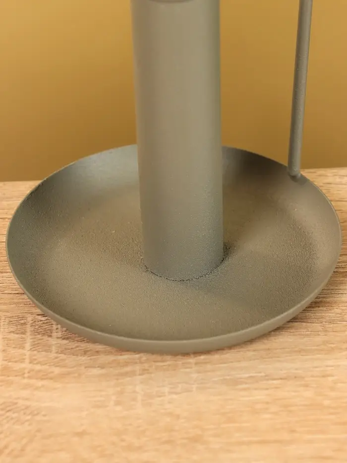 Подсвечник на 1 свечу текстурный с ручкой и блюдцем &laquo;Графит&raquo;, 10&times;10&times;9.5 +/- 0.5 см