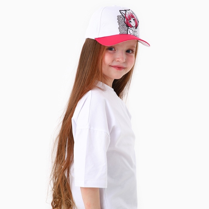 Кепка детская для девочки &laquo;Девочка&raquo;, аниме, р-р 52-54, 5-7 лет