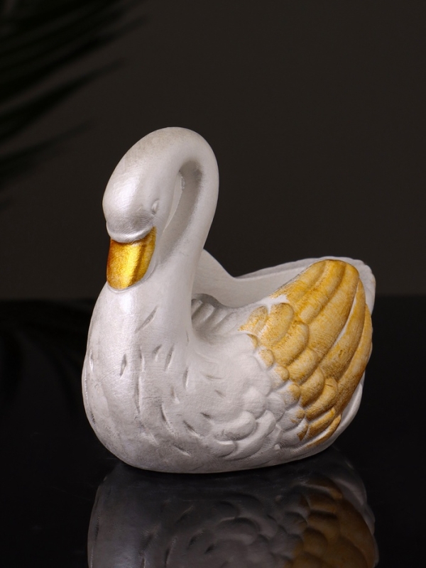 Кашпо "Лебедь" 9х10х6 см, перламутр