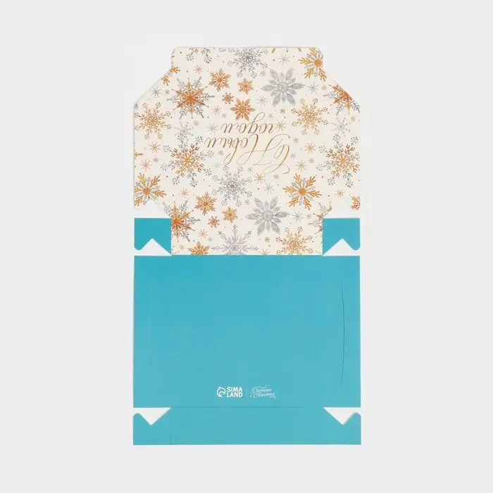 Коробка складная &laquo;Снежинки&raquo;, 14 х 14 х 3.5 см