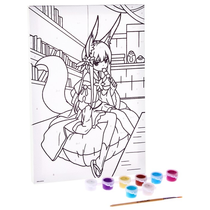 Картина по номерам для детей &laquo;Девочка с хвостиком&raquo;, 20 х 30 см