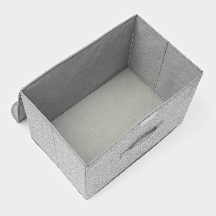 Короб стеллажный для хранения с крышкой &laquo;Ронда&raquo;, 38&times;24&times;24 см, цвет серый