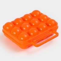 Контейнер для хранения яиц с ручкой, 20&times;7 см, 12 ячеек, цвет МИКС