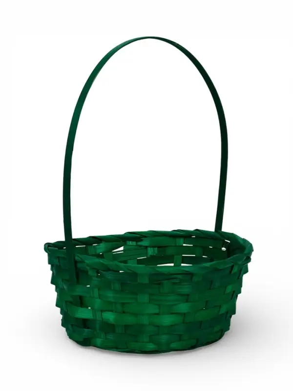 Набор корзин 3 шт 22х18x10 24х19x10 27х21x10 см ручка h=24/26/28 см зеленый