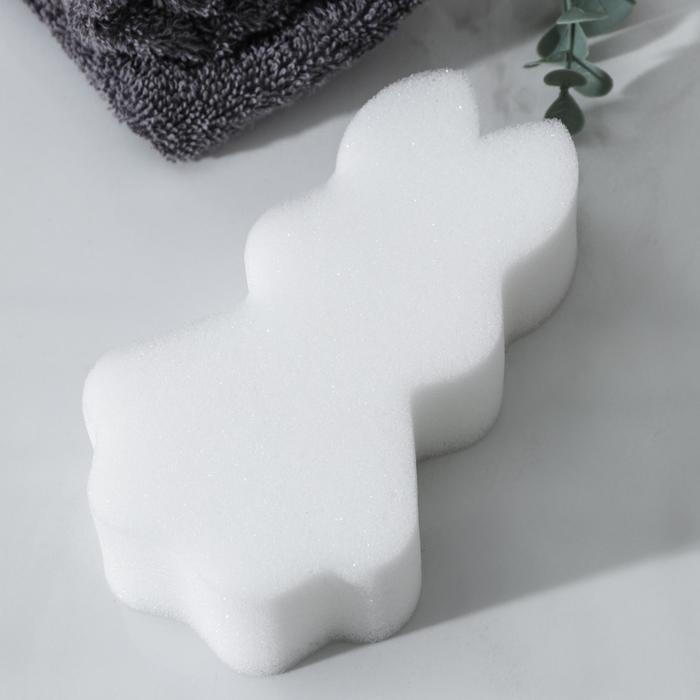 Губка для купания &laquo;Зверушки&raquo;, 14&times;9&times;4 см, сверхмягкий поролон, белая
