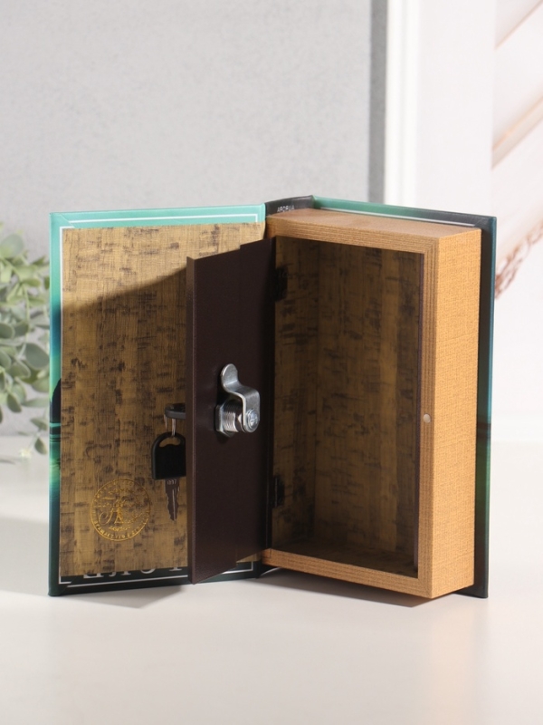 Сейф-книга дерево кожзам "Полярное сияние" 21х13х5 см