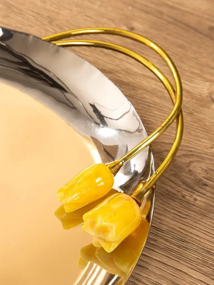 Блюдо "Тюльпаны" 44х30х3 см, нержавеющая сталь