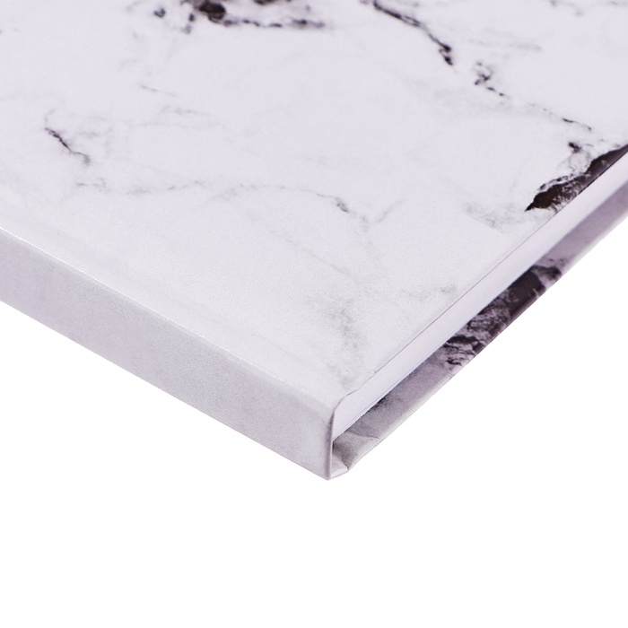 Ежедневник недатированный А5, 128 листов "БЕЛЫЙ МРАМОР", твёрдая обложка, глянцевая ламинация