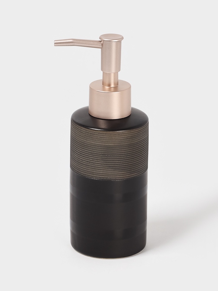 Набор аксессуаров для ванной комнаты Доляна &laquo;Классика&raquo;, 4 предмета (дозатор 300 мл, мыльница, 2 стакана), цвет чёрный