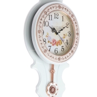 Часы настенные интерьерные с маятником, 2 батарейки, 56 х 30 х 28 см, d-20 см, белые