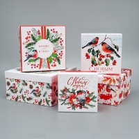 Набор подарочных коробк 5 в 1 «С Новым годом!», 14 х 14 х 8 – 22 х 22 х 12 см, Новый год Набор подарочных коробк 5 в 1 «С Новым годом!», 14 х 14 х 8 – 22 х 22 х 12 см, Новый год