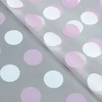 Пленка для цветов, &laquo;Горохи&raquo;, белый - лиловый, 57&times;57 см &plusmn;5% см