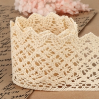 Кружево вязаное, 80 мм &times; 10 &plusmn; 1 м, цвет бежевый