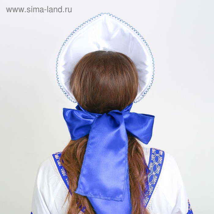 Кокошник &laquo;Цветы люпины&raquo; на белом