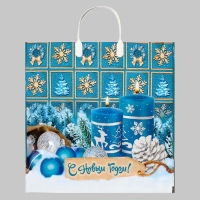 Новый год. Пакет "Бирюза", полиэтиленовый с пластиковой ручкой, 38х35 см. Новый год. Пакет "Бирюза", полиэтиленовый с пластиковой ручкой, 38х35 см.
