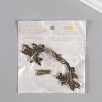 Ручка для шкатулки металл "Растительная ветвь" бронза 12,8х4 см