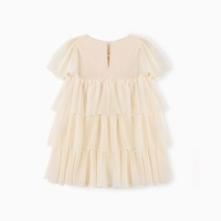 Платье для девочки MINAKU: PartyDress, цвет молочный, рост 122 см