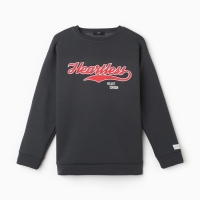 Свитшот удлиненный женский с начёсом MIST Cozy style, графит, размер 50