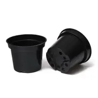 Горшок для рассады, 2 л, d = 17,5 см, h = 13 см, пластик, чёрный, Greengo