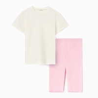 Комплект для девочки (футболка и велосипедки) MINAKU, цвет розовый, рост 122 см