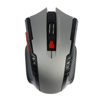 Мышь Luazon MB-2.6, беспроводная, оптическая, 1600 dpi, 2xAAA (не в компл.), USB,черно-серая