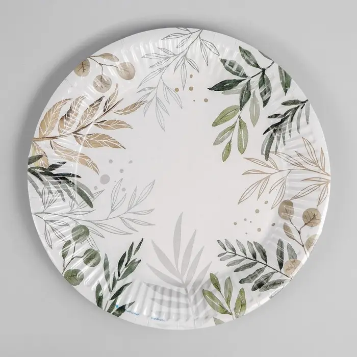 Тарелка одноразовая бумажная &laquo;Природа&raquo;, 18 см