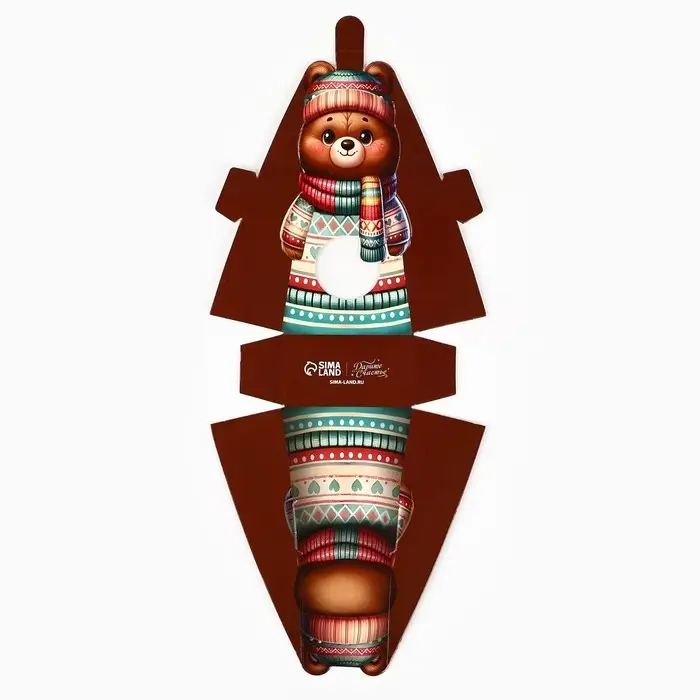 Коробка складная с окном &laquo;Мишка&raquo;, 6 х 12.4 х 3.5 см