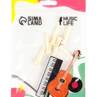 Набор фиксаторов струн Music life, 6 штук, белый, из кости