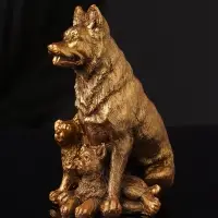 Фигура "Овчарка с щенками" 10х7 см,бронза