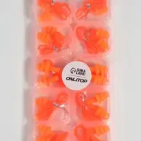 Беруши на шнурке, 3&times;1.5 см, в футляре, фасовка 10 шт., силиконовые, оранжевые