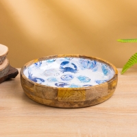 Блюдо "Крабы" дерево манго 25,5х25,5х6 см