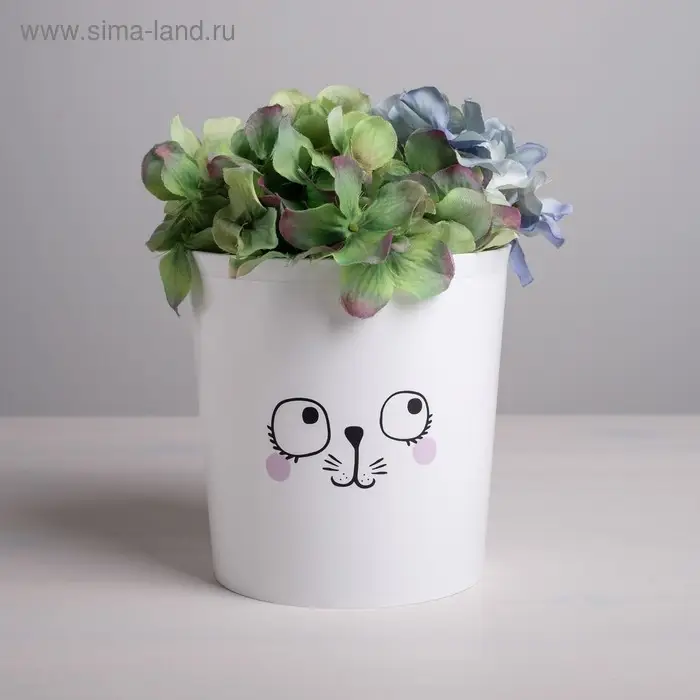 Кашпо для цветов &laquo;Мордочка&raquo;, 1,6 л, 14 х 14 см