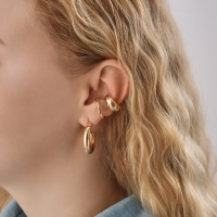 Набор серьги и каффы 9 шт. &laquo;Кольца&raquo; переплетение, цвет золото