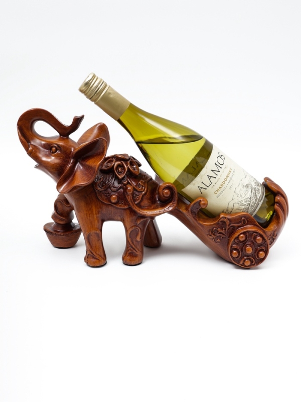Подставка для бутылки "Слон" под дерево, 34х13х20см
