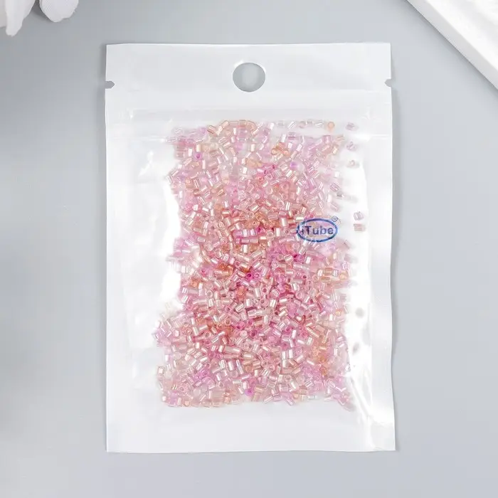 Бисер стекло 12/0 "Цилиндр. Розовый меланж" 10 гр
