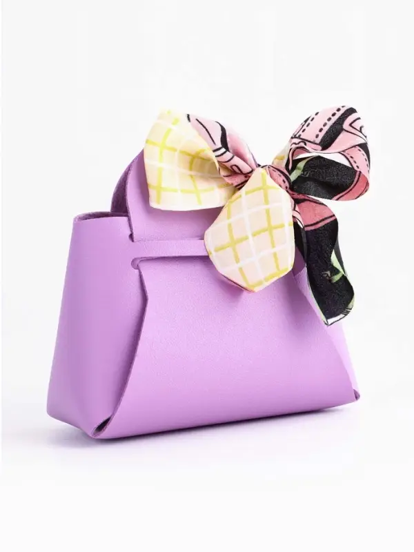 Кожанная подарочная сумочка 13 х12 х 5,5 см сиреневая