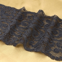 Кружевная эластичная ткань, 175 мм &times; 2,7 &plusmn; 0,5 м, цвет графитовый