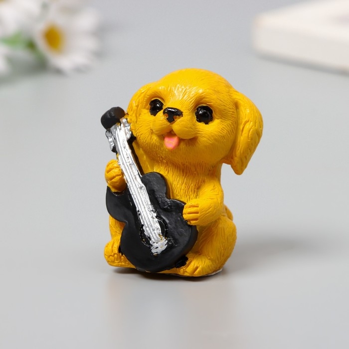 Сувенир полистоун "Собака-музыкант" набор 4 шт 3х3х5 см