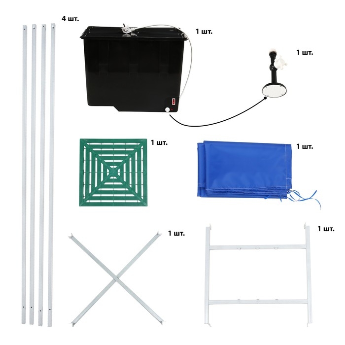 Душ дачный, 80 × 80 × 250 см, тент, бак пластиковый, 55 л, с ЭВН Душ дачный, 80 × 80 × 250 см, тент, бак пластиковый, 55 л, с ЭВН