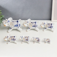 Сувенир керамика "Слоны с синей росписью" набор 7 шт h= 11 см 31,5х23,5 см Сувенир керамика "Слоны с синей росписью" набор 7 шт h= 11 см 31,5х23,5 см