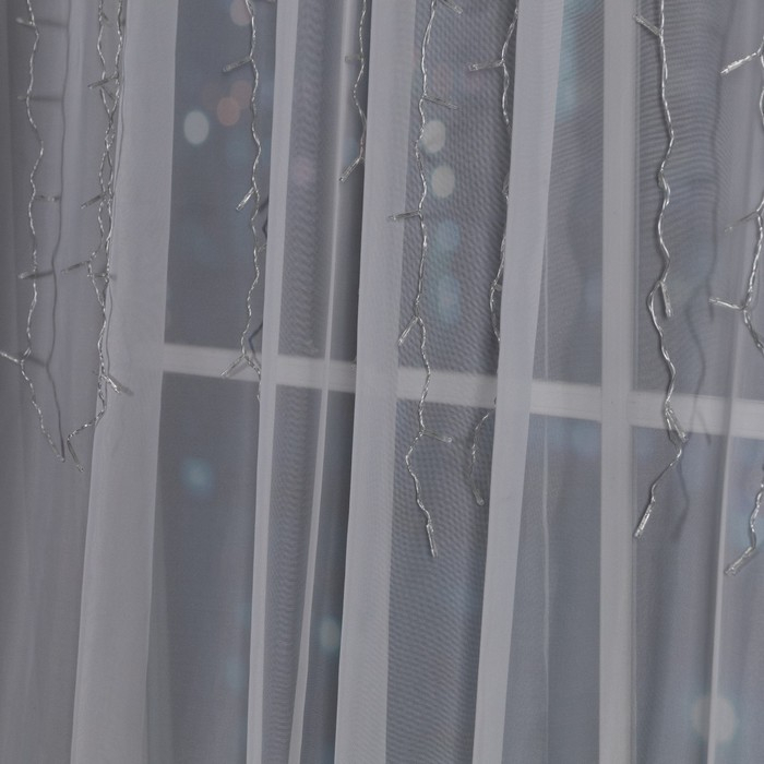 Гирлянда &laquo;Занавес&raquo; 2 &times; 1.5 м, IP20, прозрачная нить, 360 LED, свечение жёлтое, 8 режимов, 220 В