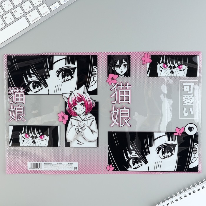 Обложка для тетрадей и школьного дневника &laquo;Аниме&raquo;, 34,7 х 21,1 см