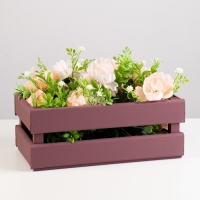 Кашпо деревянное 24.5×13.5×9 см "Двушка Лайт", двухреечное, бордовый тёмный Дарим Красиво Кашпо деревянное 24.5×13.5×9 см "Двушка Лайт", двухреечное, бордовый тёмный Дарим Красиво