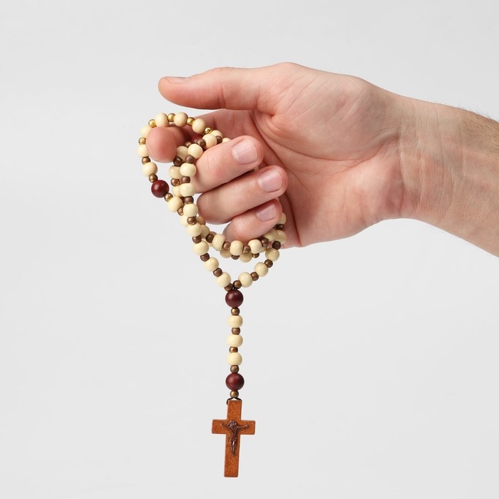 Чётки деревянные «Православные» 50 бусин через шарик, цвет светло-коричневый Чётки деревянные «Православные» 50 бусин через шарик, цвет светло-коричневый