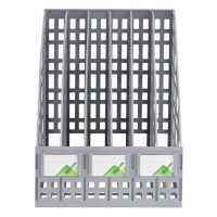 Лоток для бумаг cборный, вертикальный, 6 отделений, серый