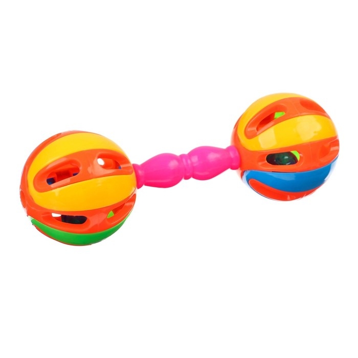Погремушка &laquo;Яркий маракас: гантелька&raquo;, цвет МИКС, Крошка Я