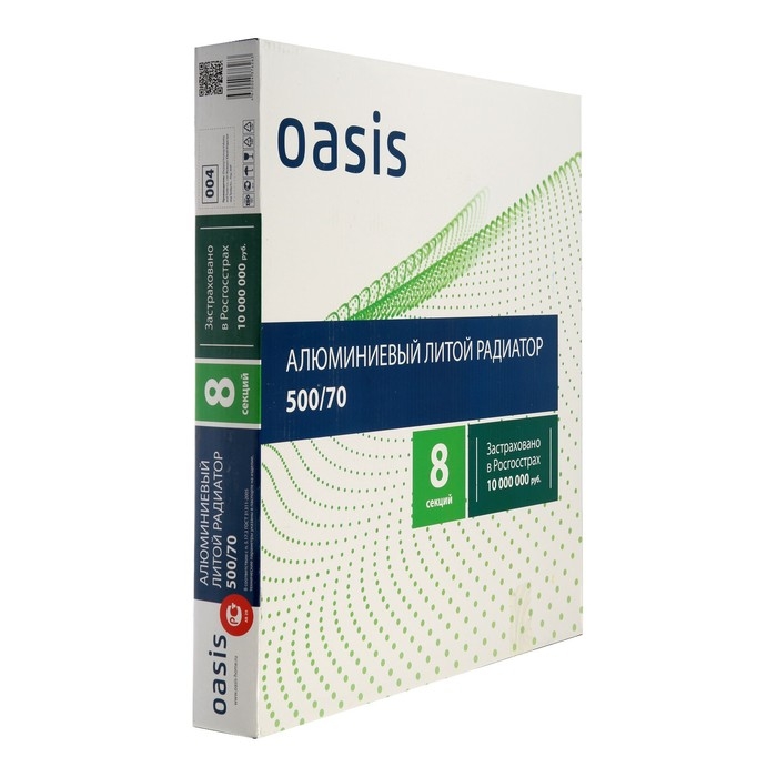Радиатор алюминиевый Oasis, 500 х 70 мм, 8 секций Радиатор алюминиевый Oasis, 500 х 70 мм, 8 секций