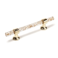 Ручка скоба CAPPIO PK106, м/о 96 мм, D=12 мм, пластик, цвет прозрачно-золотой/золото Ручка скоба CAPPIO PK106, м/о 96 мм, D=12 мм, пластик, цвет прозрачно-золотой/золото